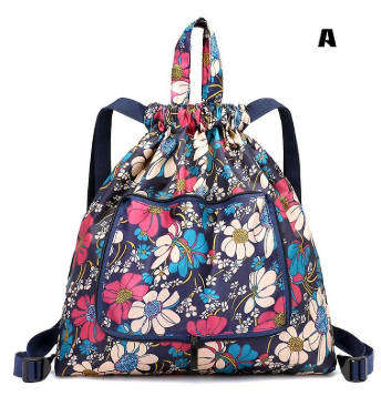 Floral Foldable Drawstring Backpack