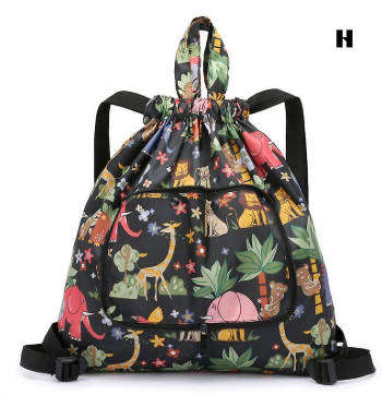 Floral Foldable Drawstring Backpack