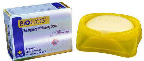 Biocos Beauty Soap Anti Acne & Whitening with Arbutin, Milk Extract, Vitamin E & B5