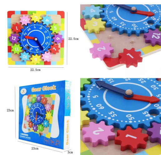 Wooden Gear Clock Eduacational
