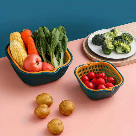 6-Piece Double-Layer Plastic Strainer Set