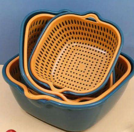 6-Piece Double-Layer Plastic Strainer Set