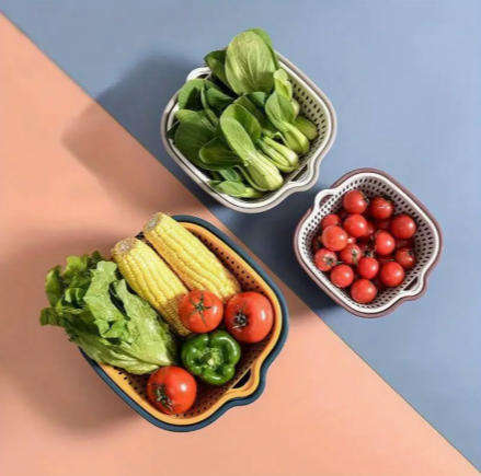 6-Piece Double-Layer Plastic Strainer Set