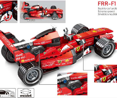 Ferrari FRR-F1 Formula Car Pull Back Edition Technic for Kids (310Pcs)