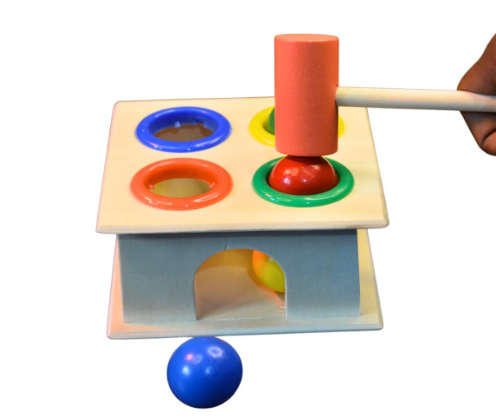 Wooden Hammer Ball Pounding Bench