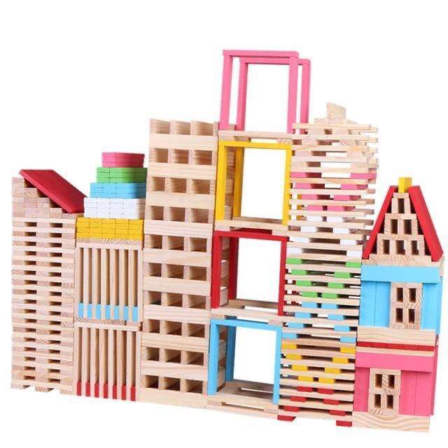 150-Piece Creative Wooden Building Blocks Set