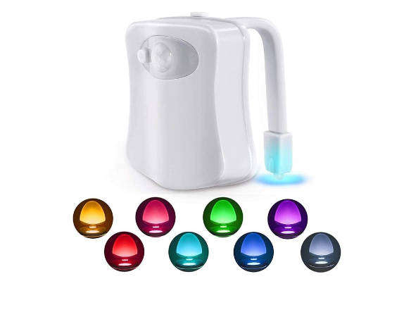 DOUBLE PACK: 2x Smart Motion-Sensor 8-Color LED Toilet Night Lights