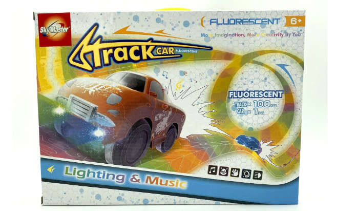 K-Track Fluorescent Race Car Set