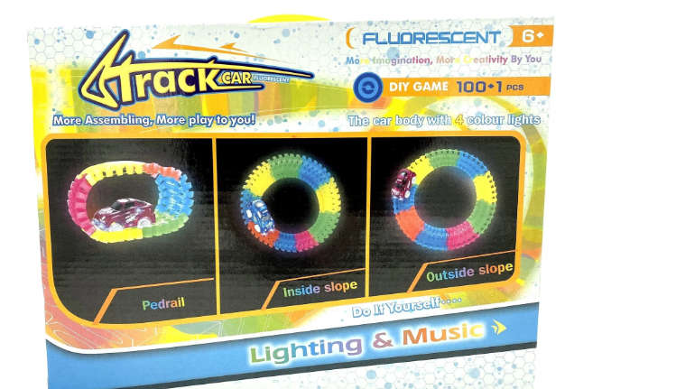 K-Track Fluorescent Race Car Set