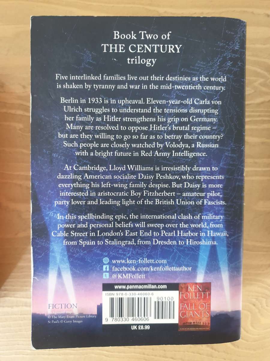 Ken Follett "Century Trilogy" Book Set-of-3 : Fall of Giants, Winter of the World & Edge of Eternity