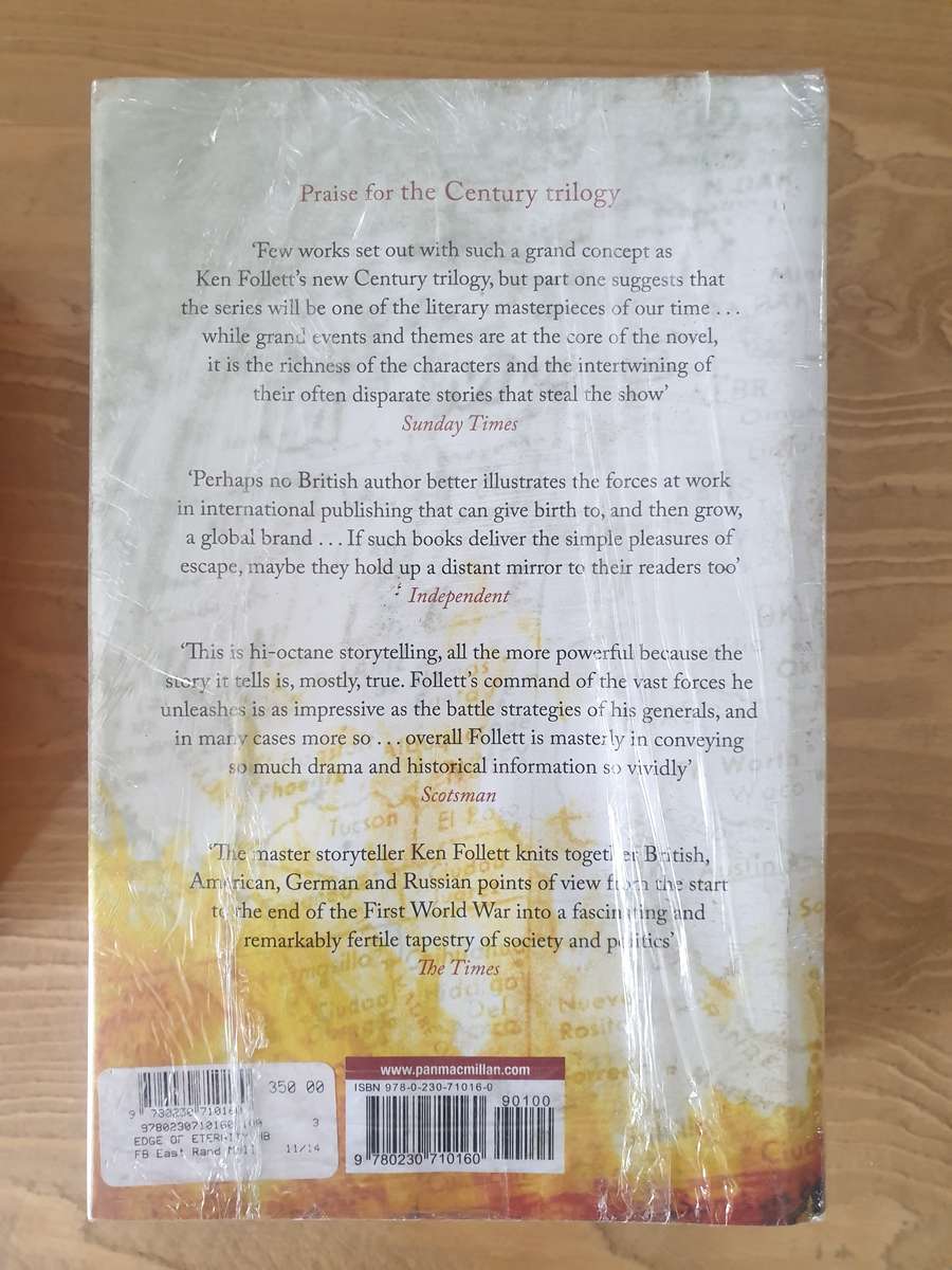 Ken Follett "Century Trilogy" Book Set-of-3 : Fall of Giants, Winter of the World & Edge of Eternity