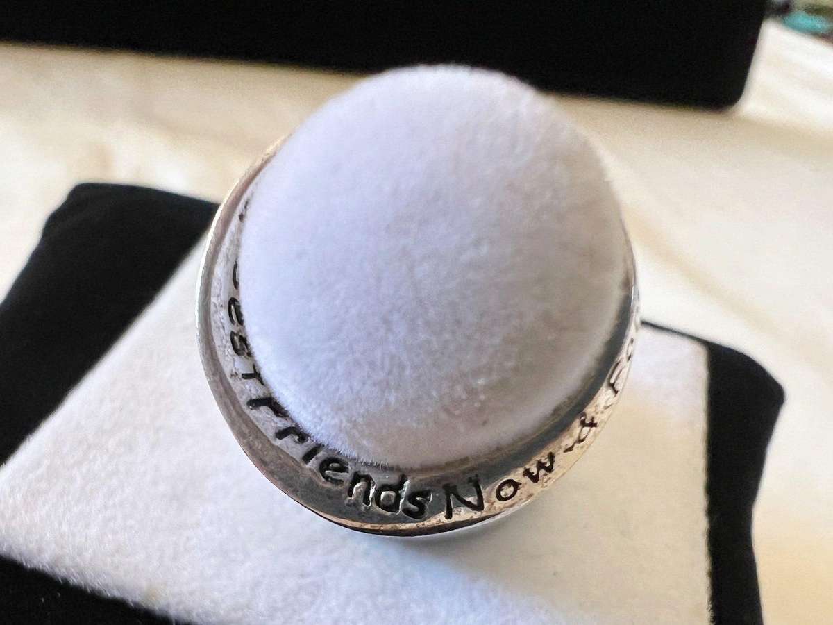 Vintage Twisted Infinity Sterling Silver "Best Friends Now & Forever" Baby Child Ring * Size D 1/2