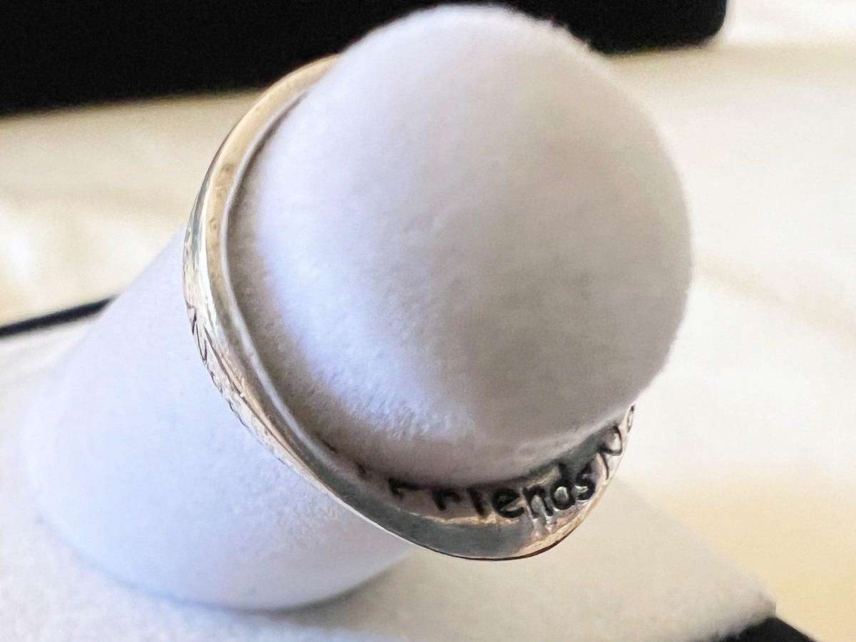 Vintage Twisted Infinity Sterling Silver "Best Friends Now & Forever" Baby Child Ring * Size D 1/2