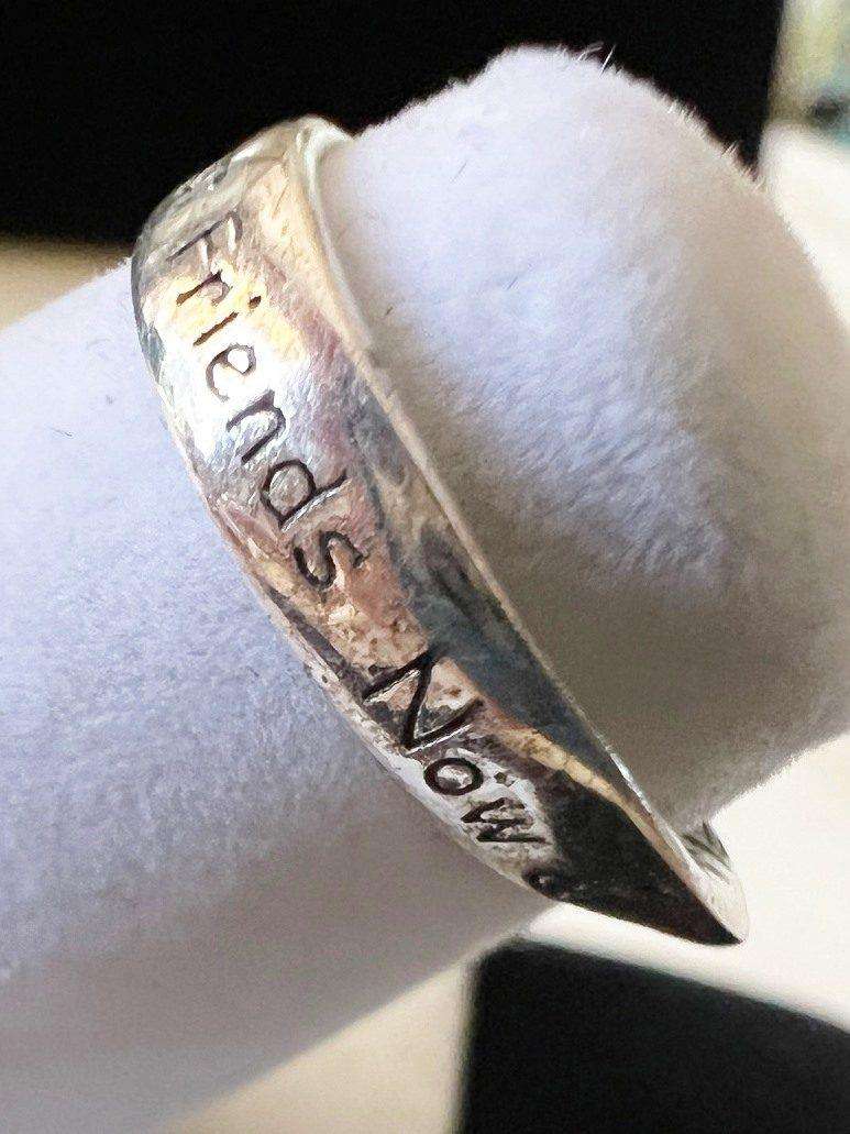 Vintage Twisted Infinity Sterling Silver "Best Friends Now & Forever" Baby Child Ring * Size D 1/2