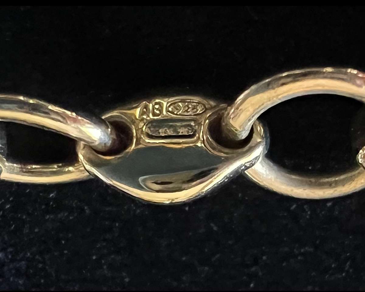 Exquisite Gold-plated Sterling Silver Crystal Rhinestones HEART LOCK Necklace by ILE * 53 grams