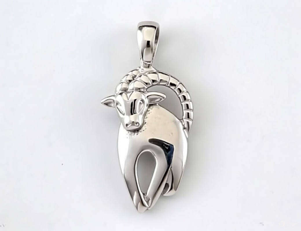 Vintage Sterling Silver Zodiac Sign ARIES Pendant or Charm * 2.65 grams