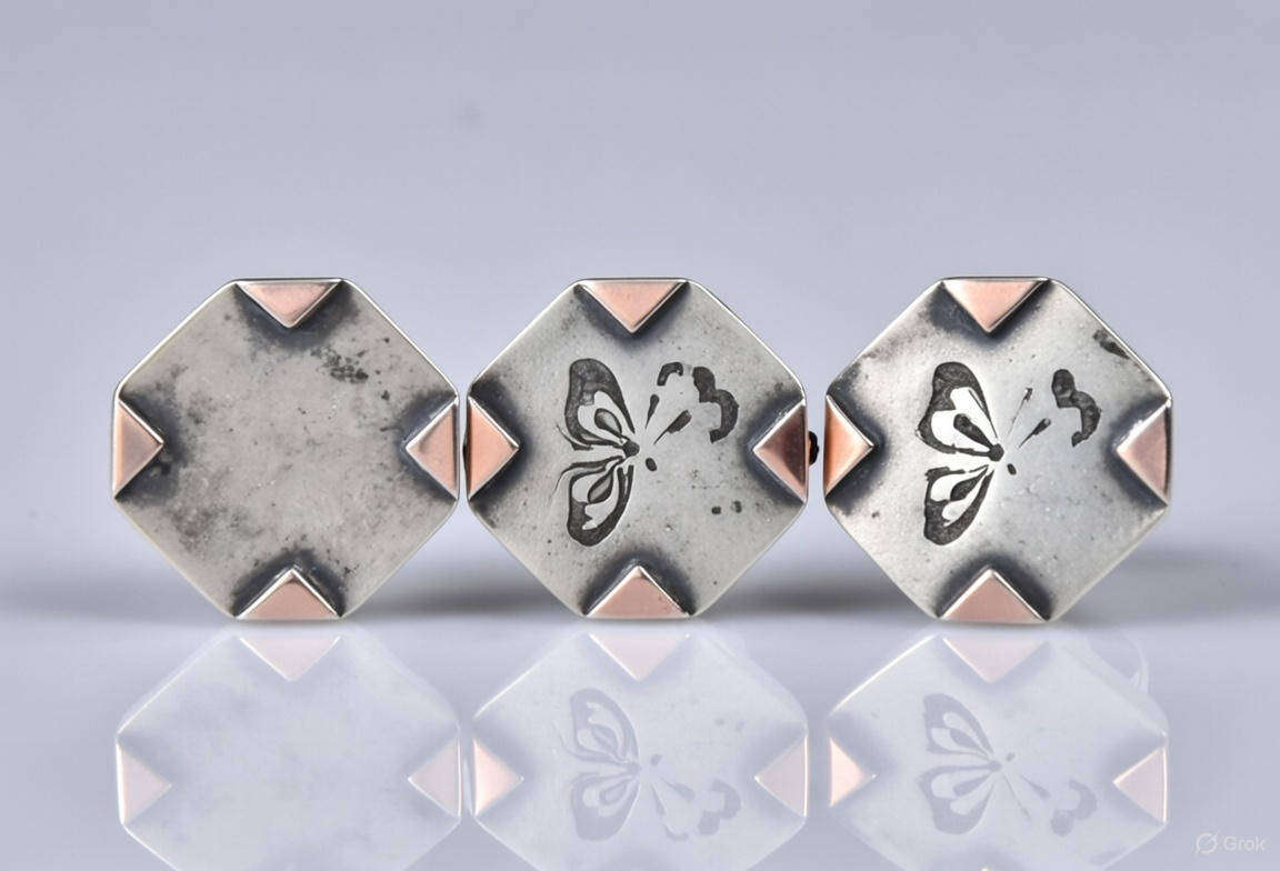 Antique Late Victorian 0.800 Silver w/ Rose Gold Elements 4-Leaf Clover Brooch