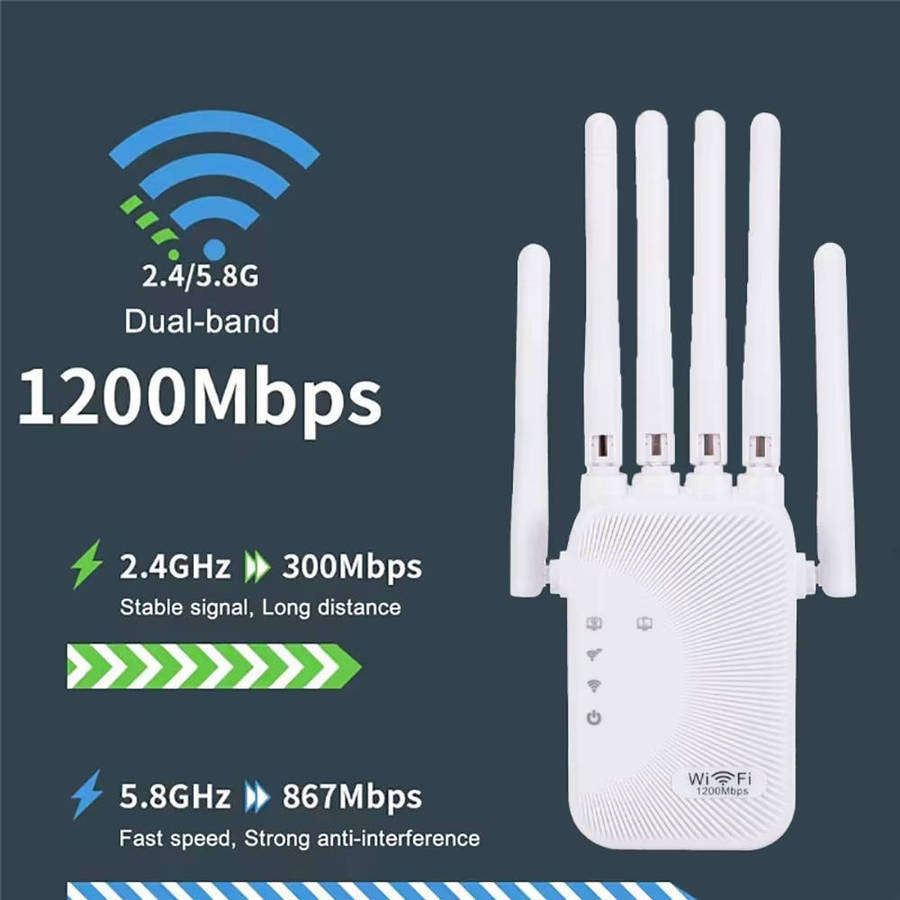 1200mbps Wi-Fi Extender Signal Booster - Dual Band