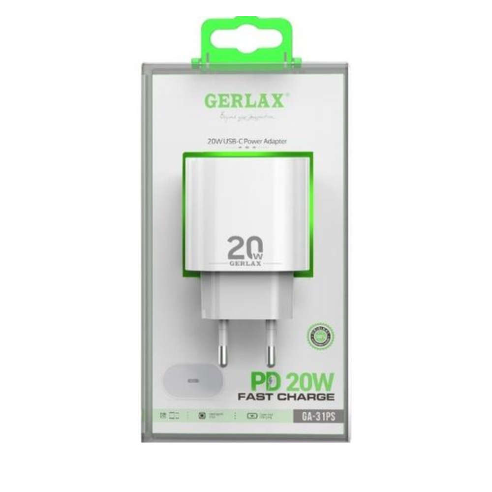 Gerlax PD 20W Fast Charger Adapter  Powerful Performance For Ultra-Fast Charging