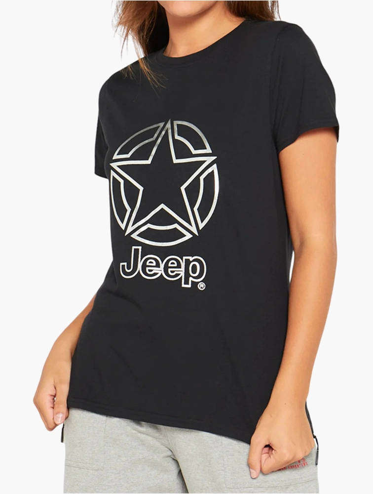 Jeep Ladies Star T-Shirt -Black
