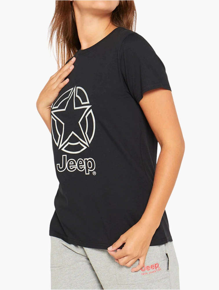 Jeep Ladies Star T-Shirt -Black
