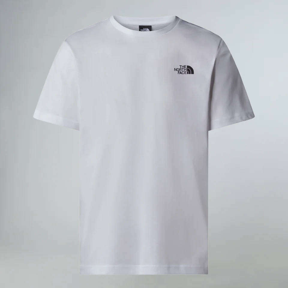 The North Face Mens  S/S REDBOX TEE- White /Red