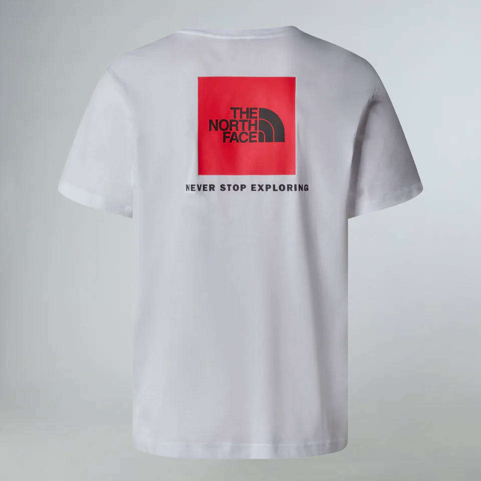 The North Face Mens  S/S REDBOX TEE- White /Red