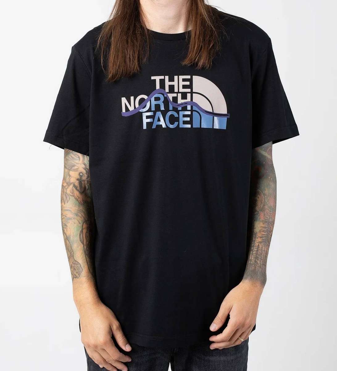 The North Face Mens ss Mountain Line Tshirt -Black