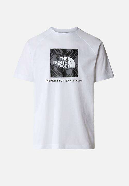 The North Face Mens Raglan Redbox Tee - White Smoked Pearl