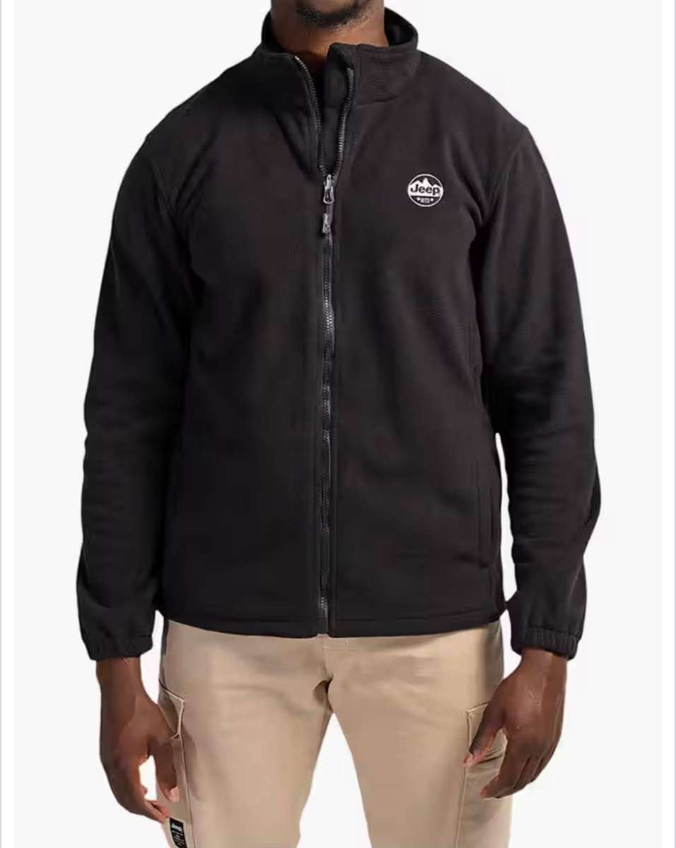 Jeep Mens Microfibre Fleece Base Jacket-Black