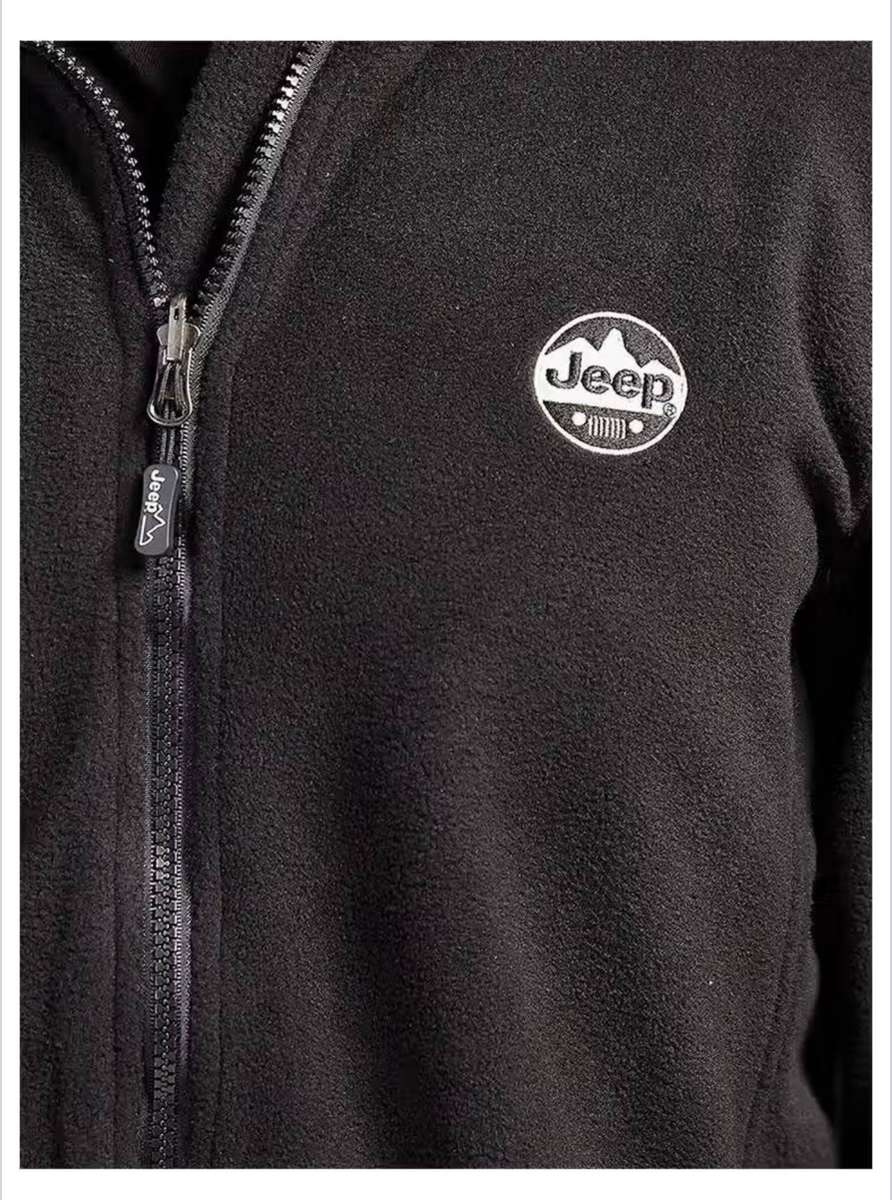 Jeep Mens Microfibre Fleece Base Jacket-Black