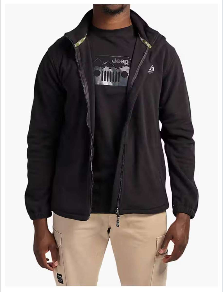 Jeep Mens Microfibre Fleece Base Jacket-Black