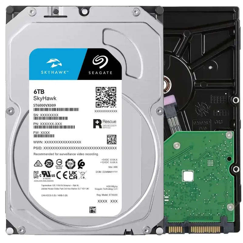 Seagate Skyhawk 6TB Video Internal HDD C 3.5 Inch SATA 6Gb/s 256MB Cache for (ST6000VX009)