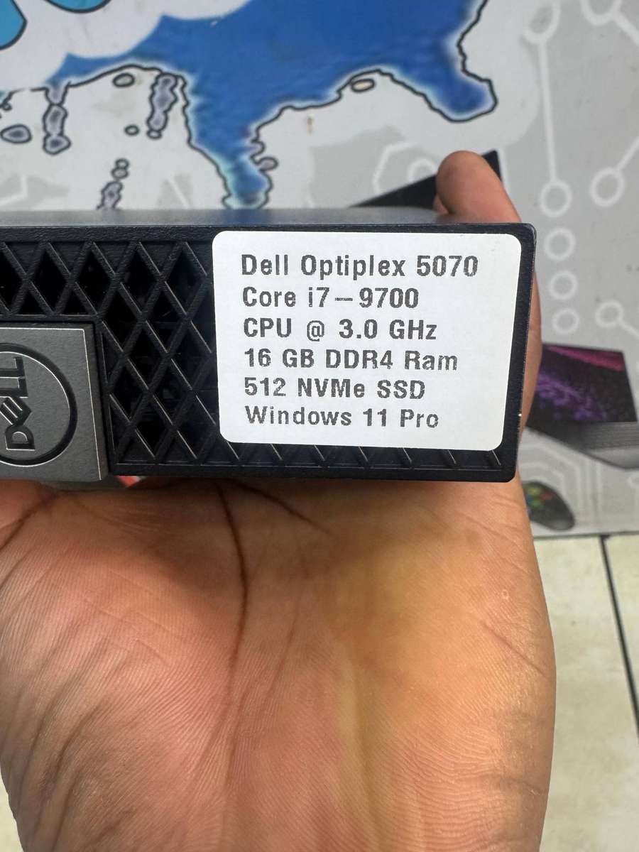 Dell OptiPlex 5070 I7-9700 16 GB Ram 512 NVMe SSD Drive Tiny Desktop - Pre Owned