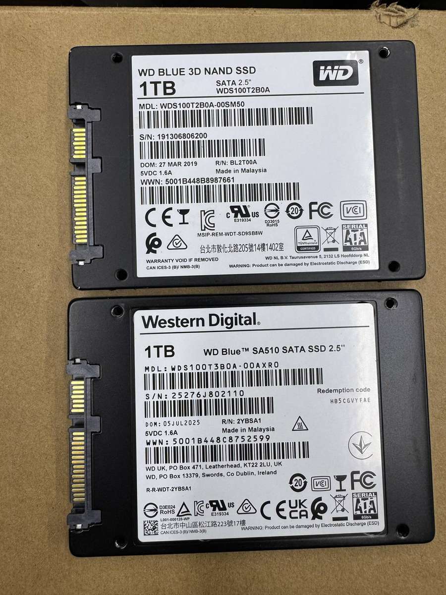 Western Digital 1TB WD Blue 3D NAND Internal PC SSD - SATA III 6 Gb/s, 2.5