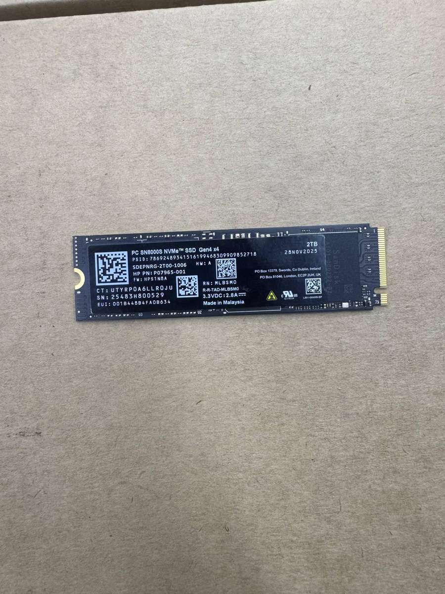 SANDISK PC SN8000S NVMe SSD - 2 TB, M.2 2280 Gen 4 x 4