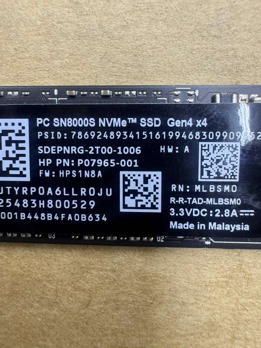SANDISK PC SN8000S NVMe SSD - 2 TB, M.2 2280 Gen 4 x 4