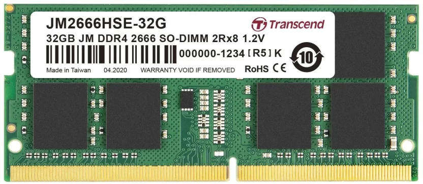 Transcend JetRam DDR4 32 GB (Single Channel) Laptop Ram (JM2666HSE-32G)