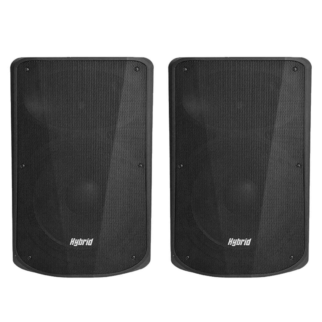 Hybrid PB15A + PB15N 15" Loudspeaker Combo  340W Passive / Active Powered Pair with Stands & Cable