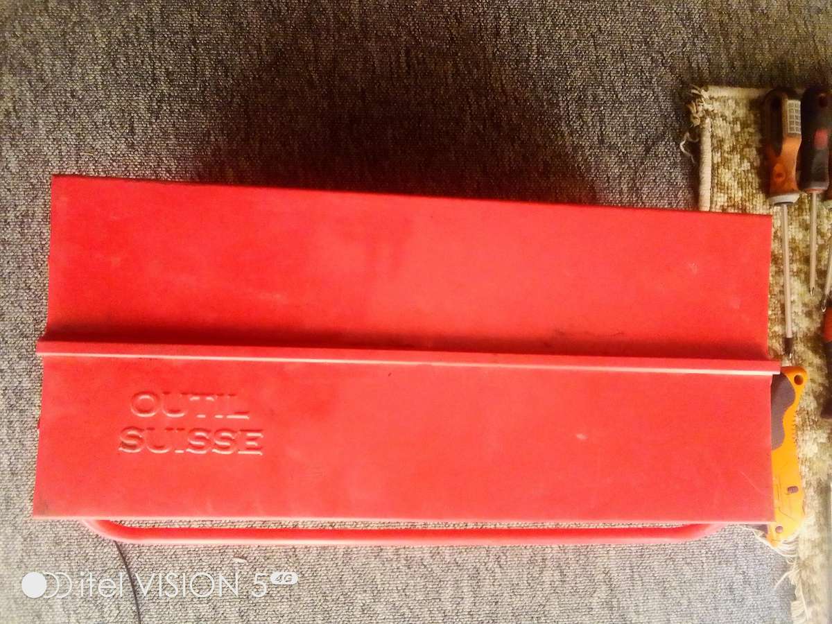 Steel tool box with 100 items