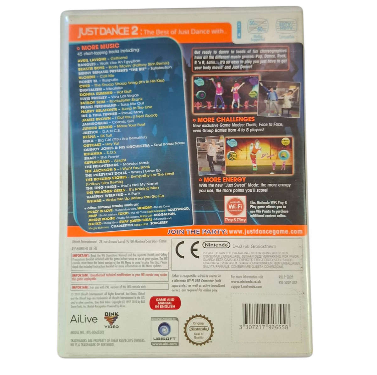 Nintendo WII Just Dance 2 Game