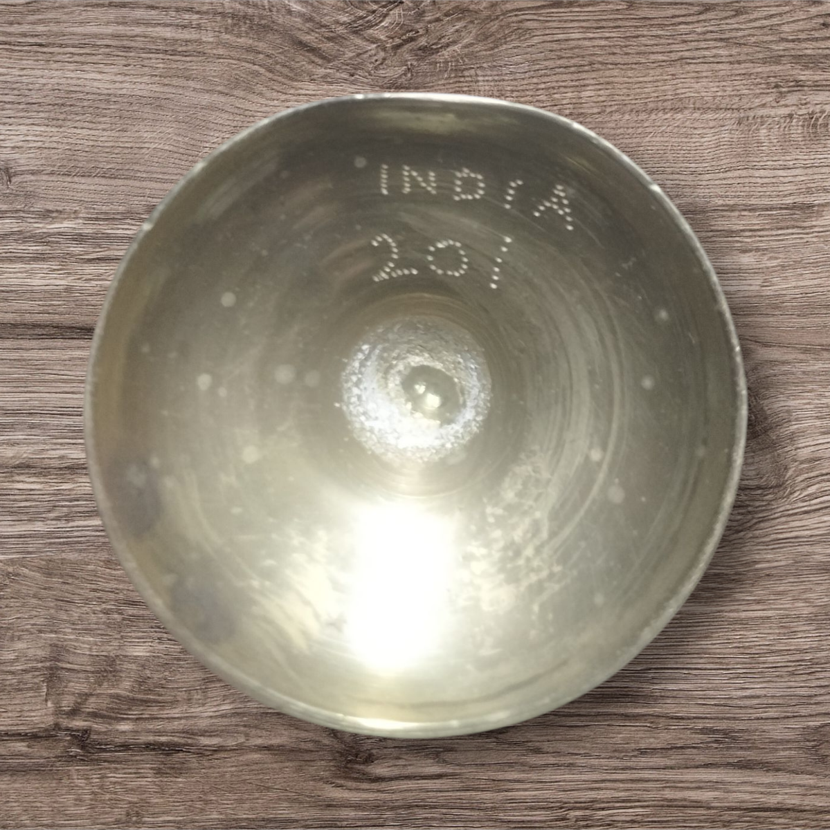 Vintage Indian Handmade Set of 2 Etched Brass Ruffled Vases, 12cm Tall