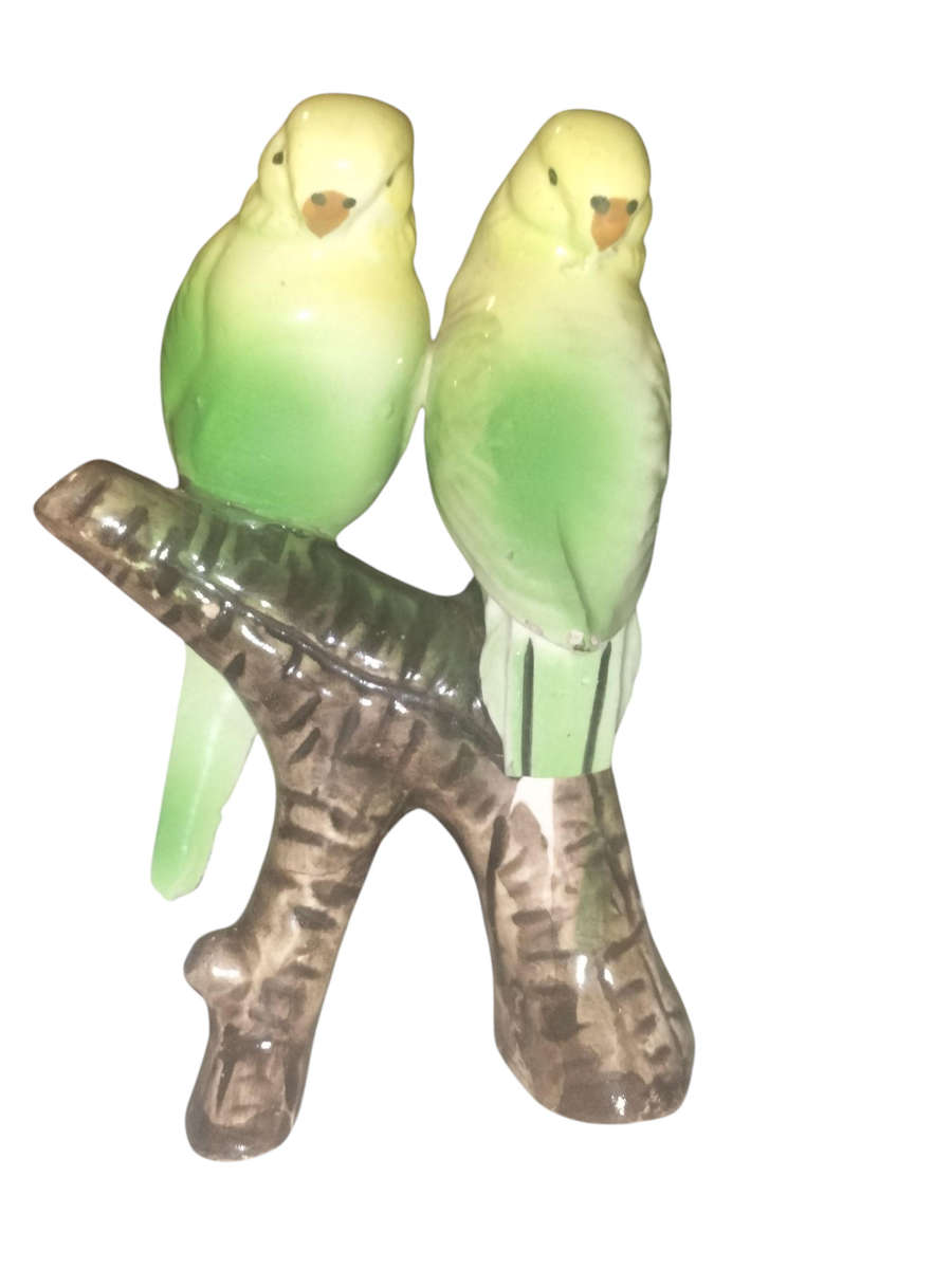 Vintage Budgerigar, Budgie Figurine. Ceramic. 1950s  MAKE AN OFFER
