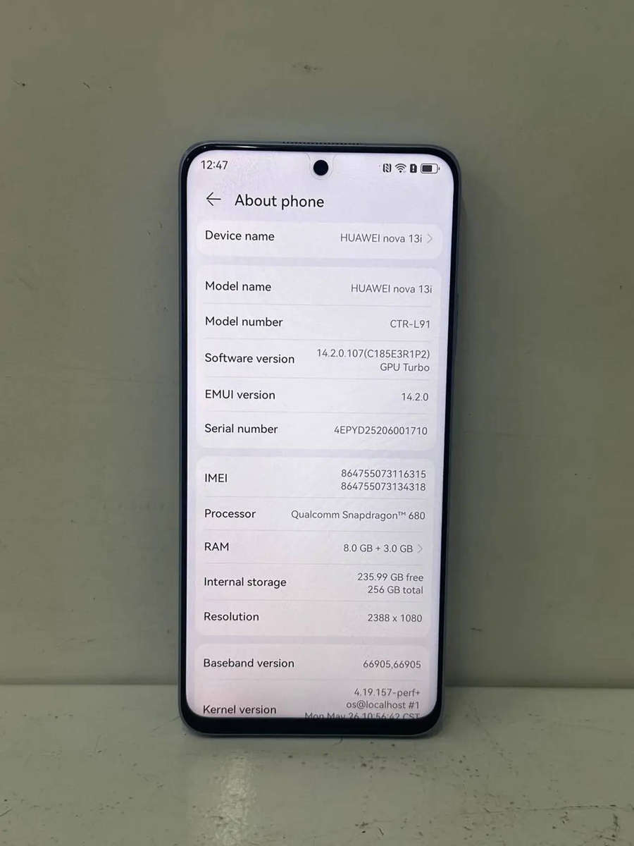 HUAWEI NOVA 13i 6.7" SMARTPHONE 8GB RAM/256GB, 108MP CAM, FINGERPRINT,FAST CHARGER 40W