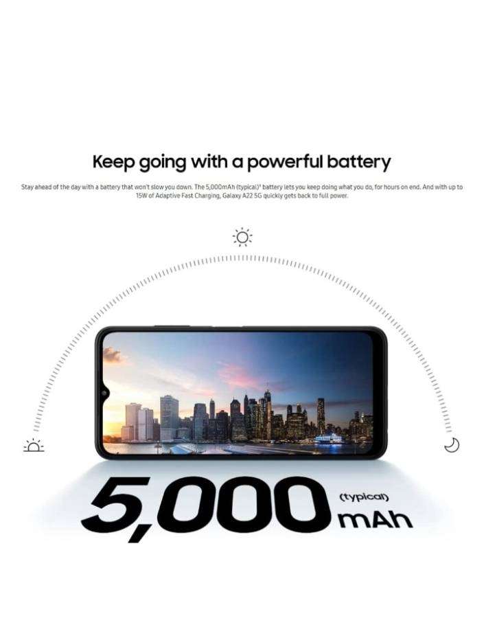 SAMSUNG GALAXY A22 5G SMARTPHONE|| 64G/4G, FINGERPRINT, QUAD CAM