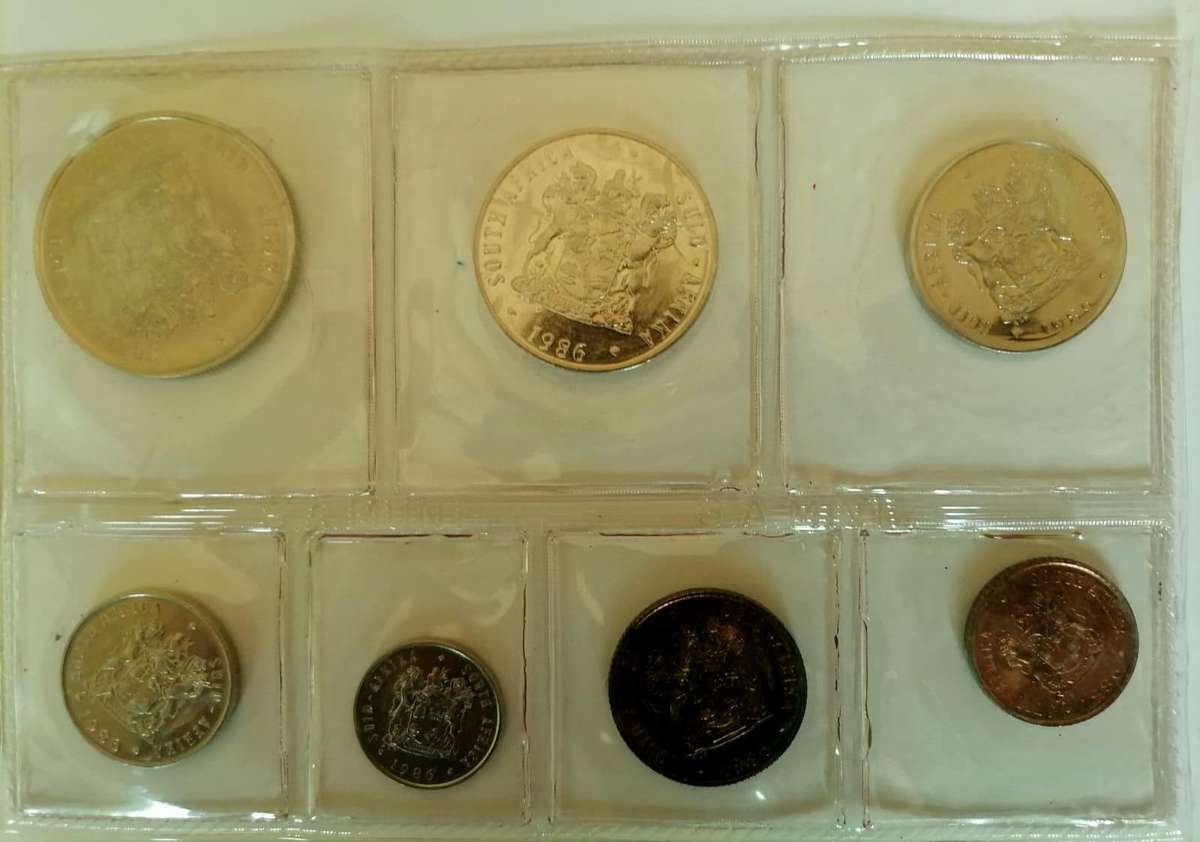 1986 South African Proof Coin Set  Complete 7-Coin Collection