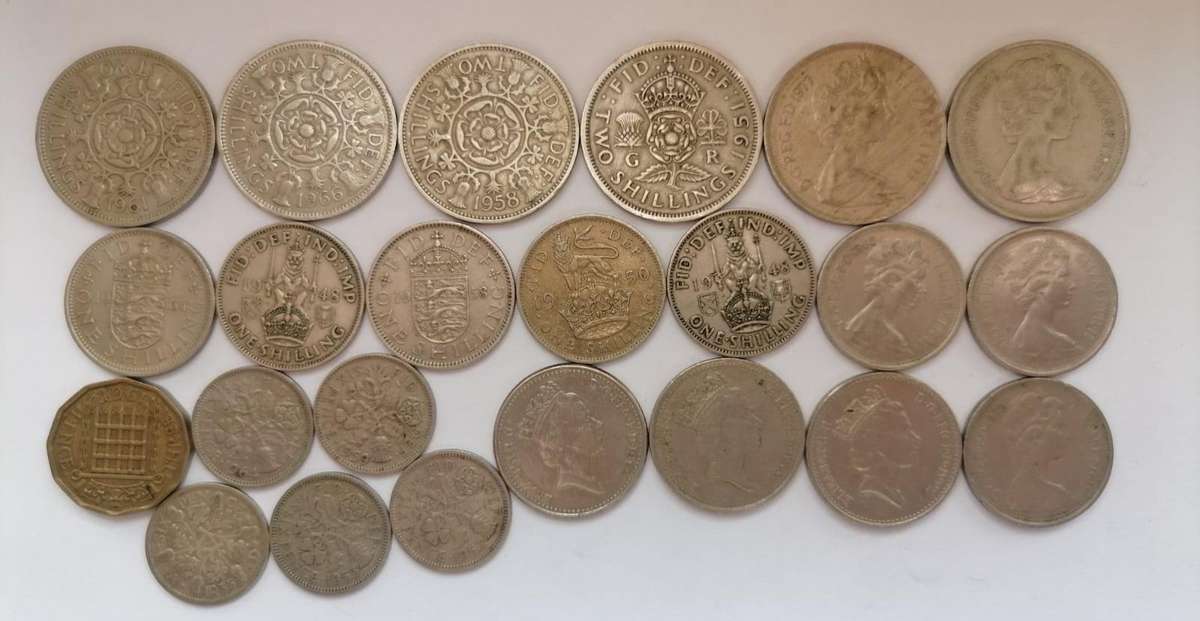 Lot of 23 Vintage British Coins  Pre-Decimal & Early Decimal Collection