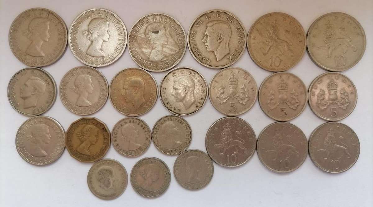 Lot of 23 Vintage British Coins  Pre-Decimal & Early Decimal Collection