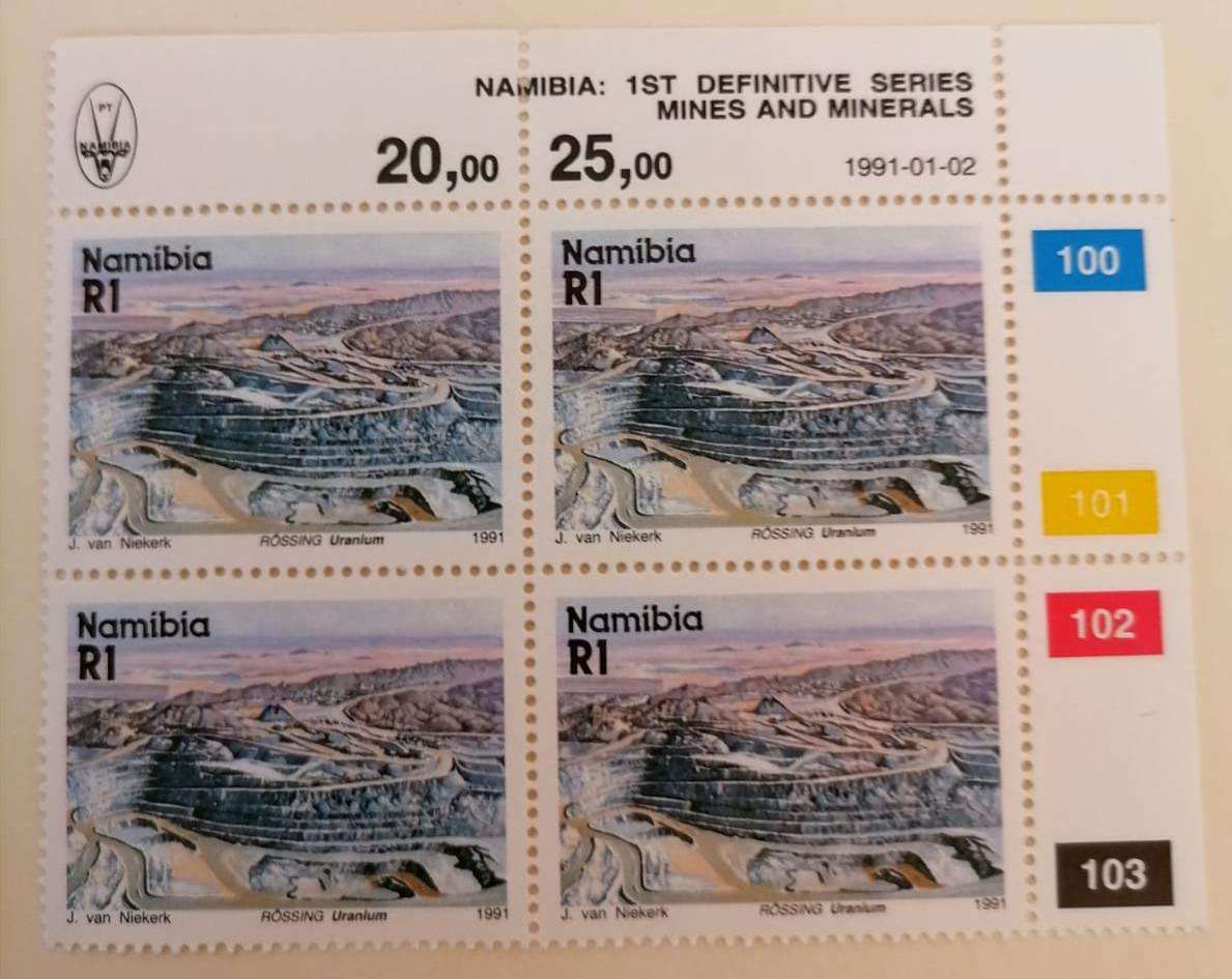 Namibia 1991 Mint Stamp Block  Rössing Uranium Mine (R1 x4) | 1st Definitive Series |