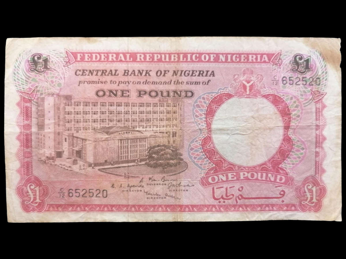 Rare 1967 Nigerian £1 Pound Banknote  Federal Republic of Nigeria
